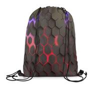 Mochila con Cordón Colmena 3D Gran Capacidadte Mochila Gimnasio Impermeable Bolsa De Deporte Gimnasia para Fútbol Mujer Playa 39X46Cm