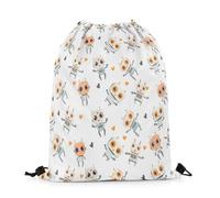 Mochila con Cordón Cute Sci-Fi Robot Lovely Heart Print Funny Cartoon Robots Gym Bag Casual Mochila Cuerdas Unisex Bolsas De Cuerdas para Escuela Senderismo Viaje 36X42CM