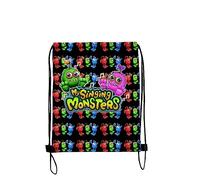 Mochila con cordón de anime para niños, My Singing Monsters con cordón, mochila de dibujos animados para estudiantes, deportes, viajes, gimnasio, 48 x 32 cm, Tipo 5., 48*32cm