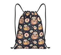 Mochila con Cordón Dona De Perezosos Lindos Mochila Cuerdas Casual Gym Bag Unisex Bolsas De Cuerdas para Gimnasio Compras Senderismo