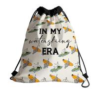 Mochila con Cordón En Mi Era del Esquí Acuático, Esquí Acuático Gym Bag Casual Bolsa con Cordón Unisex Bolsas De Cuerdas para Viajes Escuela Escolar S