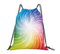 Mochila con Cordón Estrella De Remolino De Arcoíris Colorida Bolsa con Cordón Práctico Gym Bag Sport Bolsas De Cuerdas para Natación Playa Viajes S