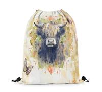 Mochila con Cordón Farmhouse Butterfly Western Cow Mandala Flower Groovy Flower Gym Bag Casual Mochila Cuerdas Talla Única Bolsas De Cuerdas para Viaje Compras Escuela 36X42CM