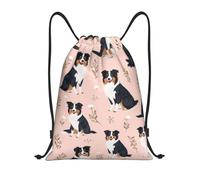Mochila con Cordón, Flores de Pastor Australiano Bolsas de Cuerdas Unisex Manera Gym Bag para Acampada Nadar Viaje 36X42cm
