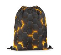 Mochila con Cordón Geometría De Colmena 3D Gym Bag Sport Mochila Cuerdas Unisex Bolsas De Cuerdas para Gimnasio Senderismo Viajes