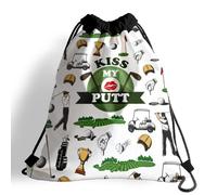 Mochila con Cordón Golf - Bésame El Putt, Golfista Bolsa con Cordón Práctico Bolsas De Cuerdas Gracioso Gym Bag para Escuela Escolar Deporte S