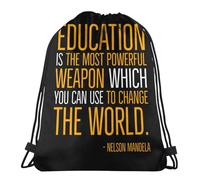 Mochila con Cordón Historia Negra, Nelson Mandela, Historia Mundial, Libertad Gym Bag Sport Mochila Cuerdas Cómodo Bolsas De Cuerdas para Compras Viajes Escolar 36X42CM