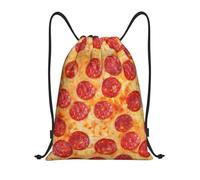 Mochila con Cordón Impresión 3D De Pizza De Pepperoni Gym Bag Casual Bolsas De Cuerdas Unisex Mochila Cuerdas para Gimnasio Senderismo Compras