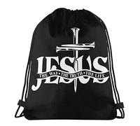 Mochila con Cordón Jesús El Camino La Verdad La Vida Gym Bag Talla Única Mochila Cuerdas Cómodo Bolsas De Cuerdas para Viajes Compras Escolar 36X42CM