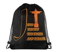 Mochila con Cordón Jesús, El Camino, La Verdad Y La Vida. Bolsas De Cuerdas Casual Gym Bag Talla Única Mochila Cuerdas para Viajes Escolar Compras 36X42CM