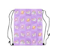 Mochila con Cordón Kawaii Lovely Animal Estrellas Arcoíris Planeta Púrpura Geométrico Cuadrícula Moderna Gym Bag Casual Mochila Cuerdas Unisex Bolsas De Cuerdas para Viajes Compras Senderismo