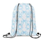 Mochila con Cordón Lazo Azul De Acuarela Lazo Estilo Príncipes De Ensueño Lazo Lindo con Lazo Ajustable Mochila Gimnasio Cuerdas Casual Bolsa con Cordón para Viaje Vacaciones Hombre 39X46Cm