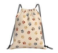 Mochila con Cordón Linda Huella De Pata De Perro Bolsas De Cuerdas Práctico Mochila Cuerdas Cómodo Gym Bag para Natación Playa Compras S