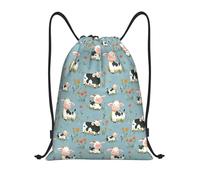 Mochila con Cordón Linda Vaca Bolsas De Cuerdas Casual Mochila Cuerdas Unisex Gym Bag para Viajes Senderismo Gimnasio