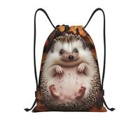 Mochila con Cordón, Lindo Erizo con Hojas de otoño Bolsas Cordon de Gimnasio Práctico Moderno Deporte Bolso de Gimnasia para Yoga Acampada Vacaciones 36X42cm