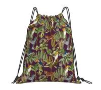 Mochila con Cordón Lindo Loro Babuino Leopardo Bolsas De Cuerdas Casual Mochila Cuerdas Talla Única Gym Bag para Viajes Senderismo Gimnasio