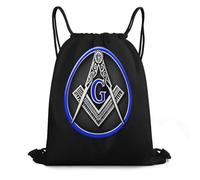 Mochila con Cordón Logotipo Masónico De Fe, Esperanza Y Caridad, Masón Saco De Gimnasio Gran Capacidad Ajustable Mujer Hombre Bolsas De Cuerdas, para Acampada, Estudiantes, Deporte, 36x42cm