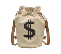 Mochila con cordón | Mochila deportiva con patrón de dólar | de hombro para bicicleta para fitness, niñas, deportes, fútbol, natación, escuela, entrenamiento, viajes, caqui, Ver descripción, Ver