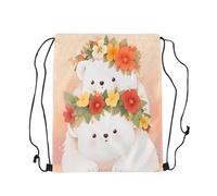 Mochila con Cordón Oso Blancos Rosa Animal Salvaje Gran Capacidadte Bolsa De Gimnasio Deportiva Ajustable Bolsa De Deporte Gimnasia para Senderismo Natación Acampada 39X46Cm