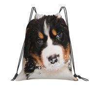 Mochila con cordón para gimnasio, deportiva y resistente al agua, con diseño de perro de montaña bernés, para mujeres y hombres.