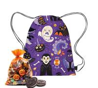 Mochila con cordón para Halloween,Bolsas con cordón para dulces de Halloween - Bolsas impermeables para fiesta de Halloween Bolsas con cordón - Bolsas compactas para regalos de Halloween, bolsas de du