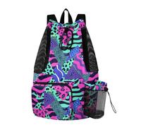 Mochila con cordón para mujeres y hombres, bolsa de piscina con bolsillo para botella de agua, bolsa de cuerda, impermeable, triángulos, rayas, puntos