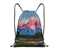 Mochila con Cordón Parque Nacional Grand Teton Imprimir Bolsas De Cuerdas Talla Única Mochila Cuerdas Casual Gym Bag para Gimnasio Senderismo Viajes