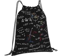 Mochila con Cordón Patrón Matemático Mochilas Escolares Adolescentes Impermeable Bolso Gimnasio, para Compras, Playa, Acampada, 36x42cm