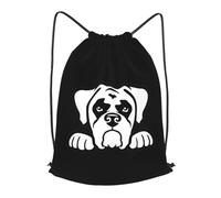 Mochila con Cordón Perro Boxer Mirando Fijamente Saco De Gimnasio Gran Capacidad Ajustable Deporte Mochila, para Deporte, Acampada, Compras, 36x42cm