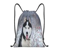 Mochila con Cordón Perro Husky Gym Bag Casual Mochila Cuerdas Unisex Bolsas De Cuerdas para Compras Viajes Senderismo