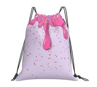 Mochila con Cordón Postre De Dona con Chispas De Colores Gym Bag Casual Mochila Cuerdas Unisex Bolsas De Cuerdas para Viajes Senderismo Compras