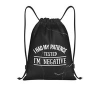 Mochila con Cordón Puse A Prueba Mi Paciencia. Di Negativo. Saco De Gimnasio Adolescentes Gran Capacidad Mochila Cuerdas De Tela, para Estudiantes, De Senderismo, Playa, 36x42cm