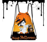 Mochila con cordón reafirmante de Halloween, bolsas de dulces o golosinas - Bolsa de dulces con 13 x 16,9 pulgadas de cuerda radiante para la fiesta de Halloween - Espalda de dulces para Halloween -P