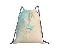 Mochila con Cordón Senderismo En La Arena De La Playa En Verano con Estrellas De Mar Bolsa con Cordón Unisex Bolsas De Cuerdas Repelente Al Agua Mochila Cuerdas para Escuela Escolar Playa M