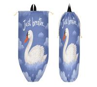 Mochila con cordón y bolsillos con cremallera para adultos, para compras, uso diario, Swan Just Breathe