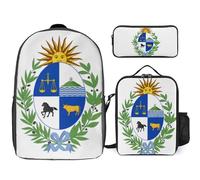 Mochila Con Costa Este De Uruguay Emblema Nacional Bolsa Escolar Ligera Para Niñas Y Niños Set 3 En 1 Gran Capacidad Mochila Impermeable Con Lonchera Y Estuche Para Niños Estudiantes Adolescentes