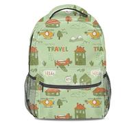 Mochila con diseño de dibujos animados con diseño de avión de casa | Mochila escolar para niños | Diseño de gran capacidad, 02., L