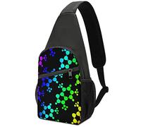 Mochila con diseño de molécula de cafeína, Bandolera, Ligera, con una Correa, para Viaje, Senderismo