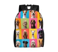 Mochila con diseño de perritos adorables de 40 cm | Mochila informal ligera para viajes con compartimento para portátil. Mochila versátil para ir al trabajo, hacer senderismo y para uso diario.