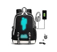 Mochila con estampado de Billie Eilish y carga USB para estudiantes, mochila escolar para exteriores