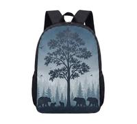 Mochila con estampado de ciervo de 17 pulgadas, patrón étnico geométrico tribal de montaña nevada, bolsa escolar para estudiantes, 12, L, Minimalista