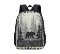 Mochila con estampado de ciervo de 17 pulgadas, patrón étnico geométrico tribal de montaña nevada, bolsa escolar para estudiantes, 05., L, Minimalista