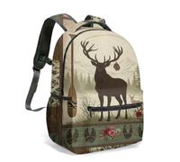 Mochila con estampado de ciervos del bosque, bolsa de viaje multifuncional duradera para hombres y mujeres, ideal para estudiantes y entusiastas del aire libre, 02., L, Casual