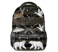 Mochila con estampado de cultura de caza, camuflaje oscuro, patrones de vida silvestre, diseño de gran capacidad, ideal para aventureros al aire libre, 01., L