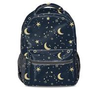 Mochila con estampado de dibujos animados Starry Dream | Diseño caprichoso de luna y universo | Perfecta para niños y adolescentes, 02., L