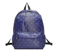 Mochila con estampado de estrellas con bolsillo, bolsa de hombro de gran capacidad, elegante mochila con estampado de estrellas, para compras y citas, Blue, 12.01 x 4.72 x 15.75 (inches), Casual