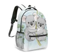 Mochila con estampado de koala de acuarela de 16 pulgadas, bonita ilustración de animales en rama de hojas, naturaleza, arte, mochila de viaje para hombres y mujeres, 02., L, Casual