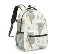 Mochila con estampado de koala de acuarela de 16 pulgadas, bonita ilustración de animales en rama de hojas, naturaleza, arte, mochila de viaje para hombres y mujeres, 05., L, Casual