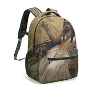 Mochila con estampado de la diosa Anu gipcia antigua, bolsa de templo realista de fantasía de 16 pulgadas con jeroglíficos y hojas de palma, 05., L, Casual