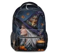 Mochila con estampado de libro de hechizos de bruja oscura, mochila escolar con patrón de poción de alquimia, mochila de viaje casual de moda para adolescentes y adultos, Impresión 1, 44